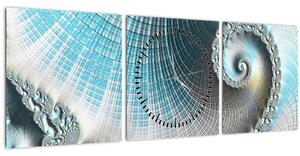 Tablou - Spirale texturate (cu ceas) (90x30 cm)