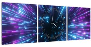 Tablou - Spațiu neon (cu ceas) (90x30 cm)
