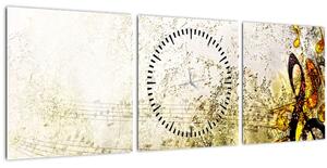 Tablou - Puterea muzicii (cu ceas) (90x30 cm)
