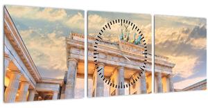 Tablou - Poarta Brandenburg, Berlin, Germania (cu ceas) (90x30 cm)