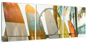 Tablou - Plăci de surf (cu ceas) (90x30 cm)