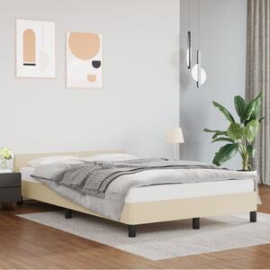 Cadru de pat cu tăblie, crem, 120x200 cm, piele ecologică