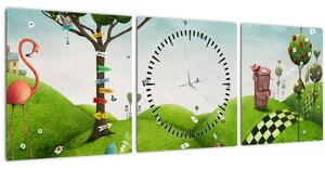 Tablou - Peisaj minunat (cu ceas) (90x30 cm)