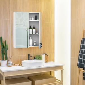 HOMCOM mobilier baie dulap cu oglinda, 60x75x15cm, MDF alb | Aosom Ro