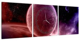Tablou - Planetă (cu ceas) (90x30 cm)