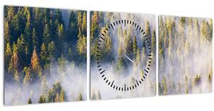 Tablou - Copac în ceață (cu ceas) (90x30 cm)
