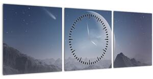 Tablou - Cer deasupra stâncilor (cu ceas) (90x30 cm)