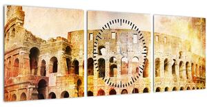 Tablou - Pictură digitală, Colosseum, Roma, Italia (cu ceas) (90x30 cm)