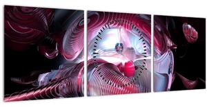 Tablou - Abstracție, viermi spațiali (cu ceas) (90x30 cm)