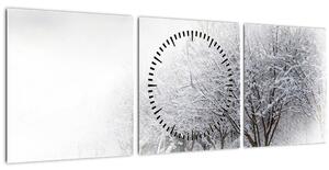 Tablou - Aleea de iarnă (cu ceas) (90x30 cm)