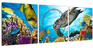 Tablou - Recif de corali (cu ceas) (90x30 cm)
