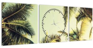 Tablou - Palmieri de cocos (cu ceas) (90x30 cm)