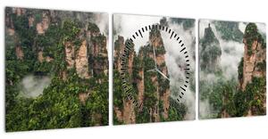Tablou - Parcul Național Zhangjiajie, China (cu ceas) (90x30 cm)