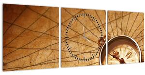 Tablou - Compas (cu ceas) (90x30 cm)