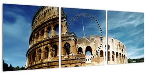 Tablou - Colosseum din Roma, Italia (cu ceas) (90x30 cm)