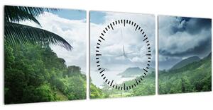 Tablou -Jungla din Seychelles (cu ceas) (90x30 cm)
