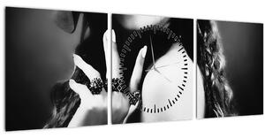 Tablou - Femeia minunată (cu ceas) (90x30 cm)