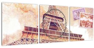Tablou - Prriveliștea din Paris (cu ceas) (90x30 cm)