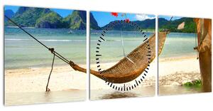 Tablou - Relax la plajă (cu ceas) (90x30 cm)