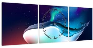 Tablou - Balena spațială (cu ceas) (90x30 cm)