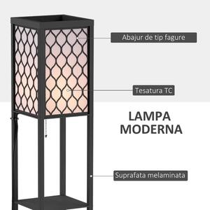 Lampa moderna HOMCOM cu rafturi, lampa de sol neagra | Aosom RO