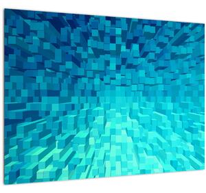 Tablou pe sticlă - cuburi abstracte (70x50 cm)