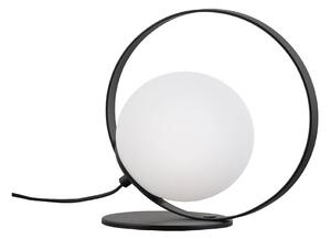 Veioza moderna BUBBLE neagra cu glob alb de sticla 1xE14