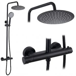 Set de duș fără pipă cu termostat Rea Lungo Black