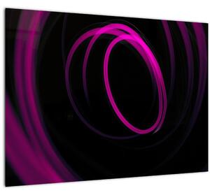 Tablou pe sticlă - linii violete (70x50 cm)