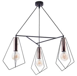 Jupiter 1666 - Lustră pe cablu KAIR 3xE27/60W/230V negru/cupru