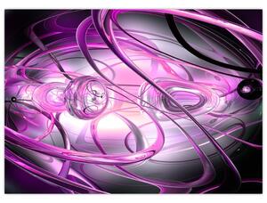 Tablou pe sticlă cu abstracție frumoasă în violet (70x50 cm)