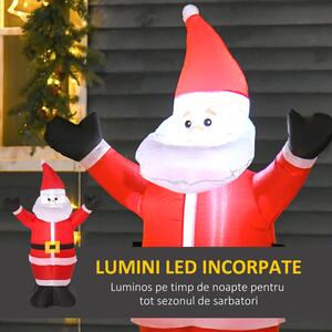HomCom Mos Craciun gonflabil, cu lumini LED, 80x40x120 cm | AOSOM RO