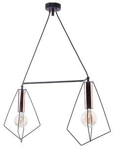 Jupiter 1665 - Lustră pe cablu KAIR 2xE27/60W/230V negru/cupru