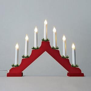 Sfeșnic Advent cu bec LED mulat Filament, roșu