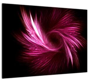 Tablou pe sticlă - abstracția în roz (70x50 cm)
