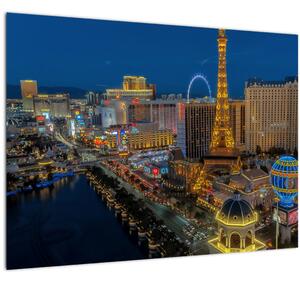 Tablou pe sticlă cu Las Vegas nocturn (70x50 cm)