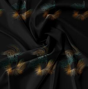 Lenjerie de pat din microfibra negru, BRODY