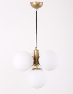 Lustră alb-auriu cu abajur din sticlă ø 15 cm Hector – Squid Lighting