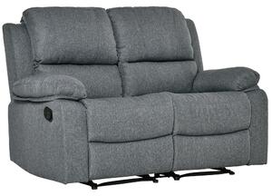 HOMCOM Canapea rabatabilă 2 locuri din material textil, canapea Relax cu șezut independent și brațe, 141.5x95x94.5cm, gri