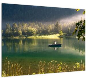Tablou pe sticlă cu lac (70x50 cm)