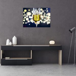 Tablou pe sticlă cu șampanie (70x50 cm)