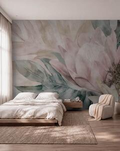 Tapet Protea și frunze tropicale, Fototapet Flori, w09988 : Uwalls.ro