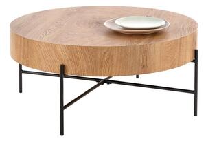 Măsuță de cafea Houston 1337Negru, Stejar, 4cm, MDF, Rotund