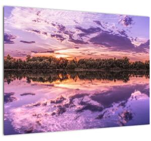 Tablou pe sticlă cu cerul violet (70x50 cm)