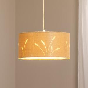 Maco Design Lampă suspendată Boho Auris, bej, Ø 40 cm, material textil, reglabil, Bej, Camera de zi / sufragerie, Țesătură / Textil