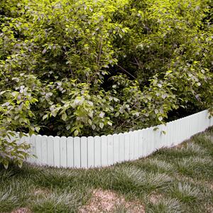Gard de gradina decorativ din lemn, alb, 200x30 cm