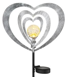Globo 36580 - Lampă solară LED, 0,06 W/3 V, IP44, inimă argintie