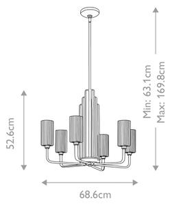 Quintiesse QN-KIMROSE6-BNB - Candelabru cu tijă KIMROSE 6xE14/40W/230V, auriu