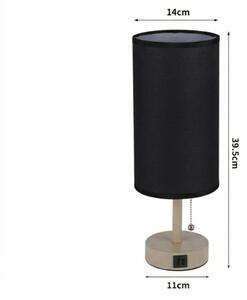 Brilagi - Lampă de masă TABLON cu port USB, 1xE27/25W/230V, bej/negru