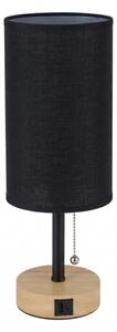 Brilagi - Lampă de birou TABLON cu port USB 1xE27/25W/230V stejar/negru